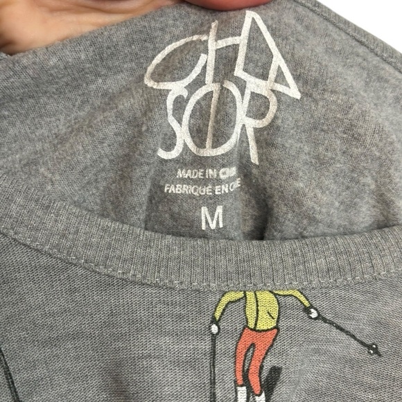 Chaser Vintage Ski Print Sweatshirt Size Medium - Picture 5 of 12